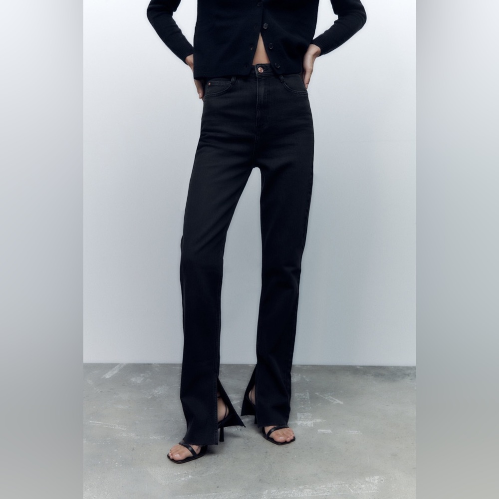 ZARA JEANS Z1975 HIGH RISE SLIM FLARE